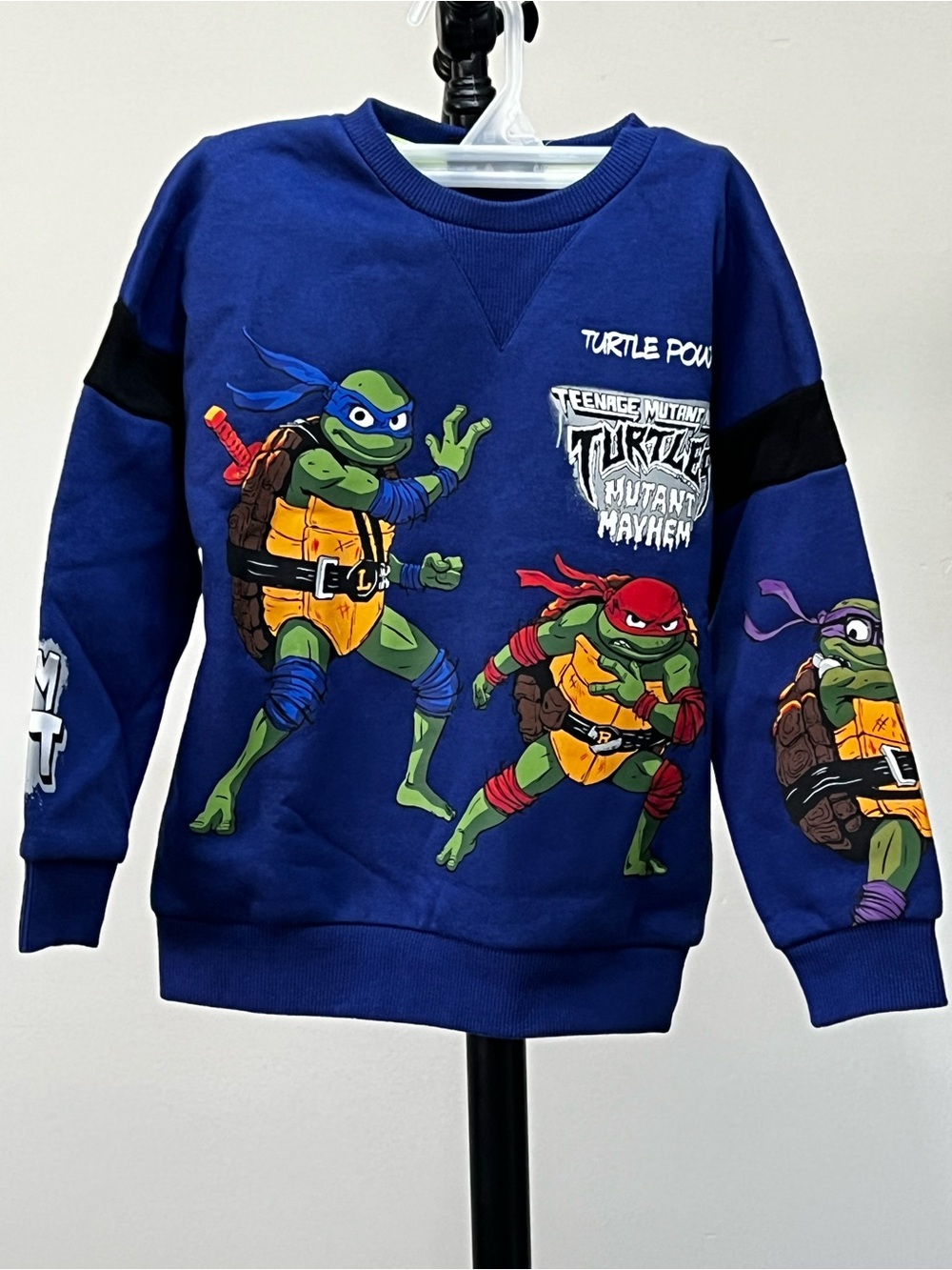 Teenage Mutant Ninja Turtles 'Turtle Power' Blue Sweatshirt Boys Size 4-5 years